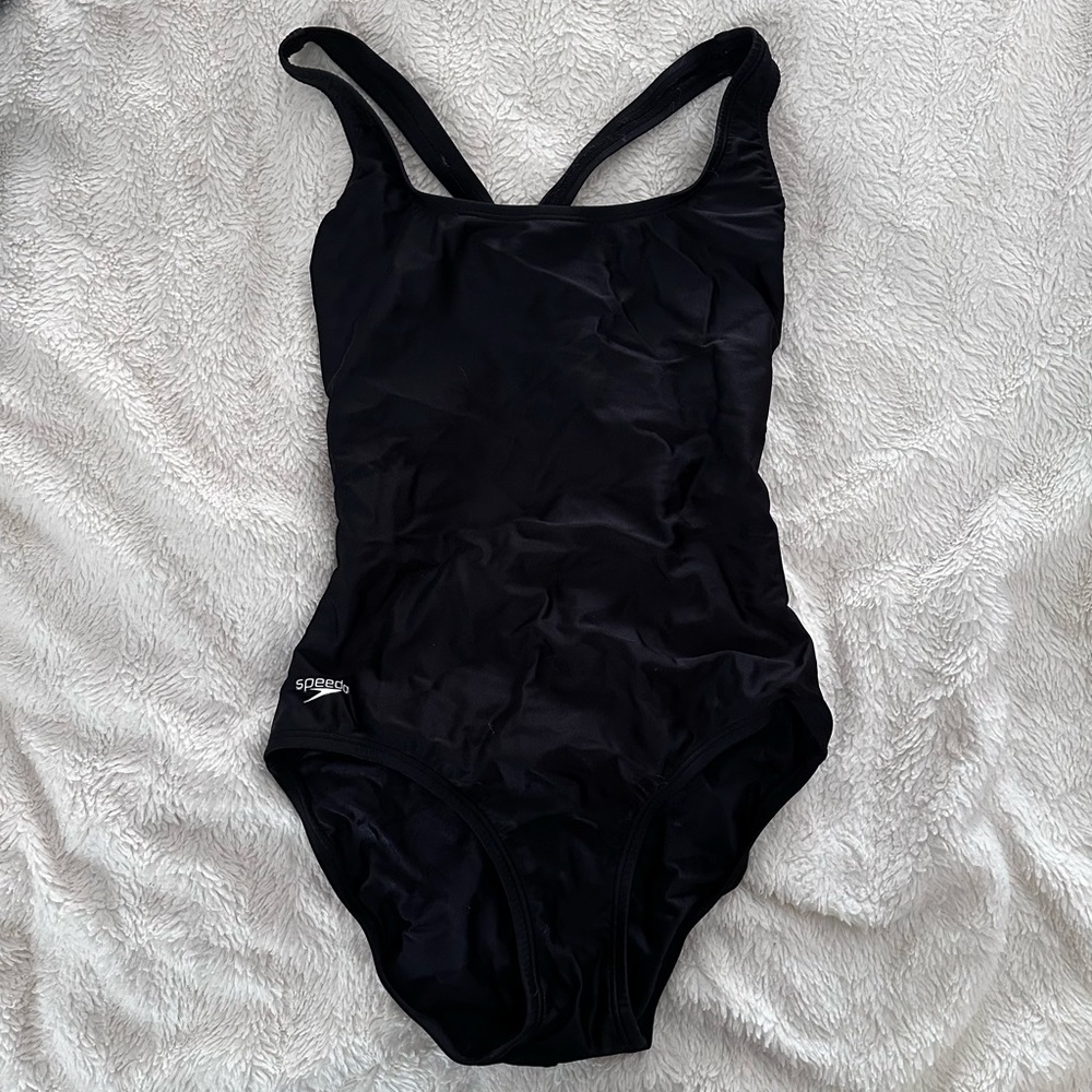 Speedo One Piece Bathing Suit Black 6